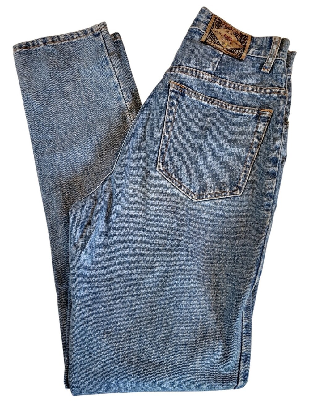 Vtg 80s 90s Express EXP No 4 High Rise Tapered Mom Jeans Medium Wash Size 26